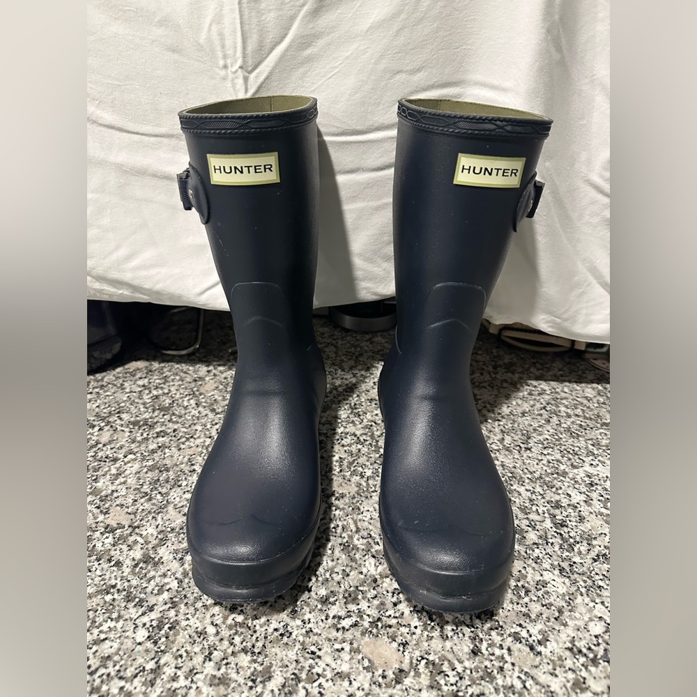Hunter Women's Original Short Navy Boot 8 M